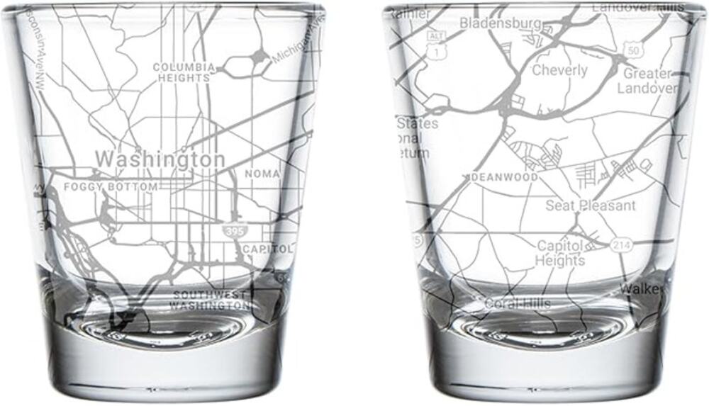 Washington, DC Map Shot Glass Souvenir